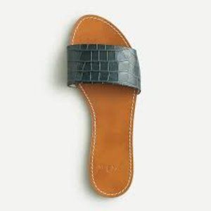 JCREW Capri sandals in croc-embossed leather Sz 10